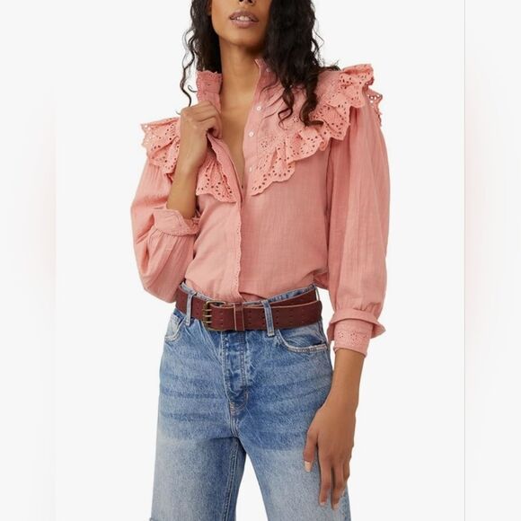 Nwt Free People Hit The Road Buttondown Shirt  Size: Small - Picture 1 of 4